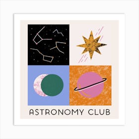 Astronomy Club Square Art Print