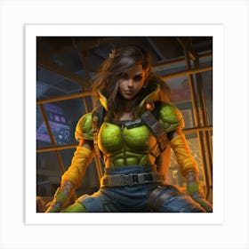 Myeera April Oneil Tmnt As A Supermodel Ultra Detailed Cyberpun 04448ad3 Ac4a 495f 8bcc 248a82efc203 Art Print