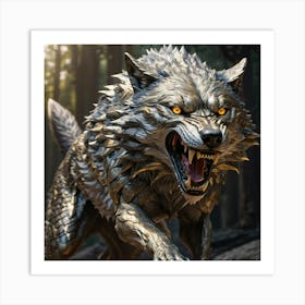 Wolf In The Woods Art Print