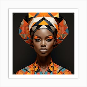 Geometric Senegalese Woman 01 Art Print