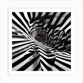 Black and white optical illusion 5 Art Print