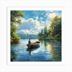 Man In A Boat 3 Art Print