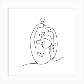 Line Drawing Of A Woman Art Print