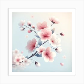 Sakura Blossom Background Art Print