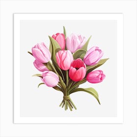 Pink Tulips 1 Art Print