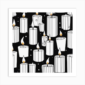 Candles On Black Art Print