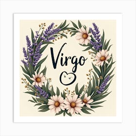 a Virgo graphic combining astrology Art Print