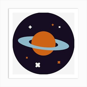 Saturn Planet Orbit Universe Star Galaxy Art Print