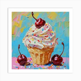 Cupcake With Sprinkles Art Art Print