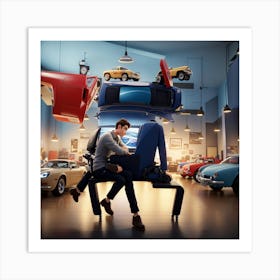 CAR WORKSHOP Art Print