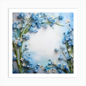 Blue Forget Me Not Flowers Art Print