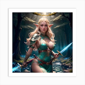 Elven princess in the forrest of forbidden dreams Art Print