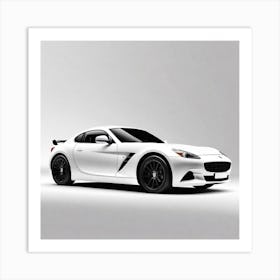 White Sports Car Art Print