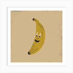 Happy Banana Square Art Print