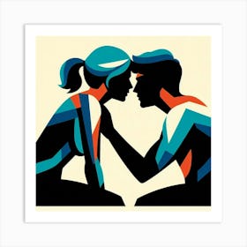 Couple Kissing 2 Art Print