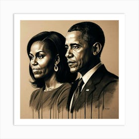 Obama And Michelle Art Print