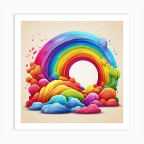 Rainbow In The Clouds Art Print