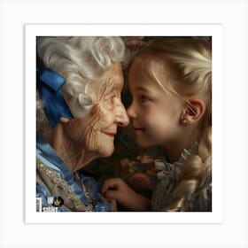 Little Girl And Her Grandmother Art Print