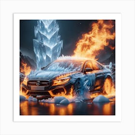 Fire & Ice Car 1 Art Print