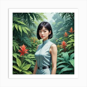 Girl In The Jungle Art Print