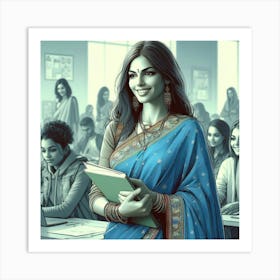 Portrait Of An Indian Woman Art Print