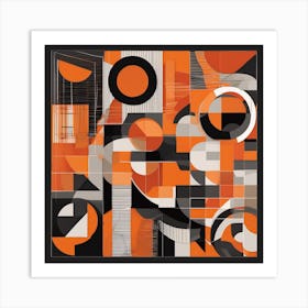 Vibrant Bauhaus Print Featuring Geometric Art Print