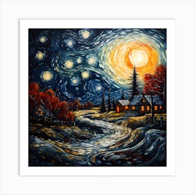 Starry Sleigh Serenade Art Print