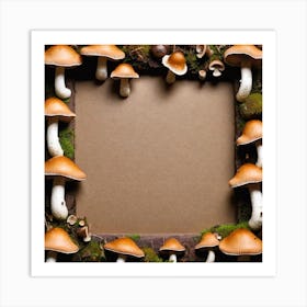 Frame With Mushrooms 3 Art Print