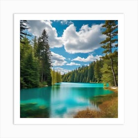 Blue Lake In The Mountains 8 Art Print