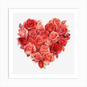 Heart Of Roses 2 Art Print