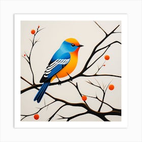 Polish Wycinanki, Bird On a Branch, folk art, 104 Art Print