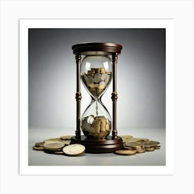 Hourglass With Coins Art Print