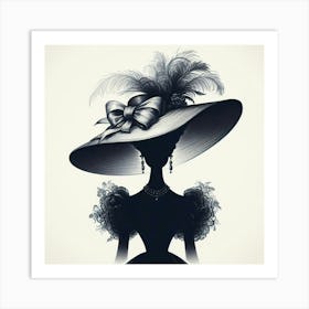 Silhouette of an elegant woman 6 Art Print