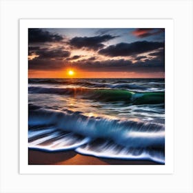 Sunset At The Beach 111 Art Print