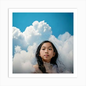 Firefly Dreamy Girl Floating Among Ethereal Clouds 73580 (2) Art Print