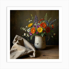 Leonardo Lightning Floral Still Life With Wildflowers Art 0 Art Print