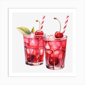 Cherry Cocktail 3 Art Print