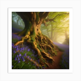 Bluebells In The Forest 15 Art Print