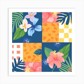 Tropical Floral Pattern Art Print