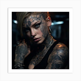 Tattooed Woman 2 Art Print