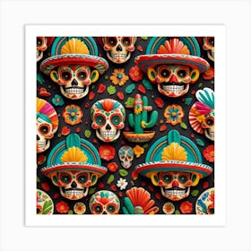 Mexican Skulls 7 Art Print