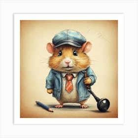 Hamster In A Suit 2 Art Print