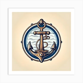 Anchor In A Circle Art Print