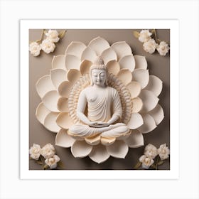 Buddha In Lotus 1 Art Print