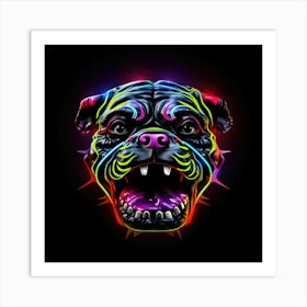 Neon Bulldog Art Print