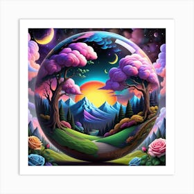 Spherical Landscape Art Print