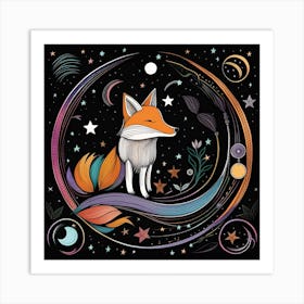 Zodiac Fox Art Print