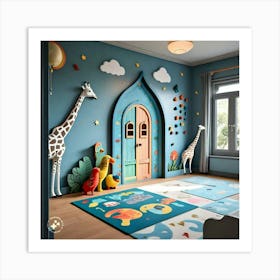 Giraffe Playroom Art Print