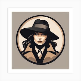 Woman In Hat Art Print