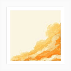 Abstract Orange Watercolor Painting Art Print